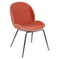 Uusi muotoilu ruokasali tuoli oranssi nahkakuoriainen tuoli